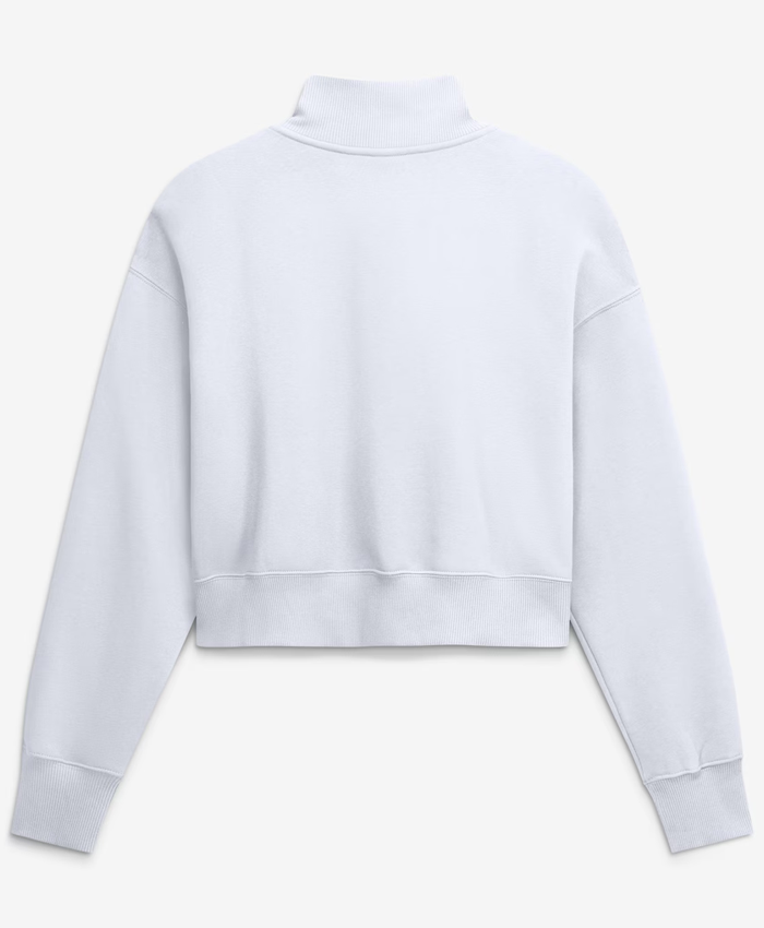 Women's Nike Philadelphia Eagles White Fleece Cropped Quarter-Zip Sweatshirt