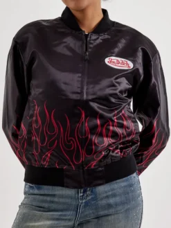 Womens-Von-Dutch-Satin-Flight-Jacket