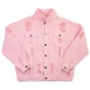 Women's Yellowstone Beth Dutton State of Mind Pink Denim Jacket front view