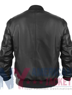 World Cup 2026 David Beckham Black Leather Jacket with Viscose Lining and Ribbed Cuffs
