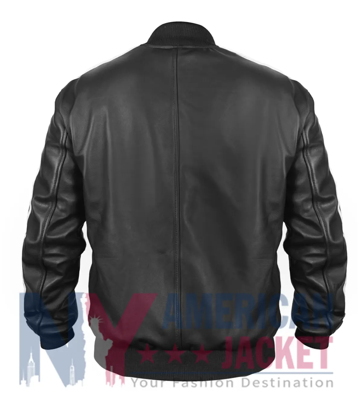 World Cup 2026 David Beckham Black Leather Jacket with Viscose Lining and Ribbed Cuffs