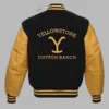 Yellowstone Dutton Ranch Black And Yellow Varsity Bomber Jacket back view