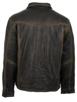Yellowstone Eric McGraw S03 E07 Ranch Wear Cattle Thief Brown Leather Jacket back view