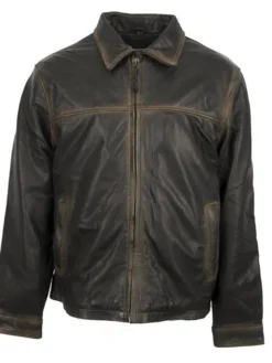 Yellowstone Eric McGraw S03 E07 Ranch Wear Cattle Thief Brown Leather Jacket front view