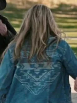 Yellowstone Laramie Season 04 E04 Blue Trucker Denim Jacket back view