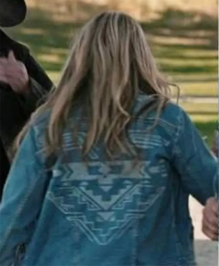 Yellowstone Laramie Season 04 E04 Blue Trucker Denim Jacket back view