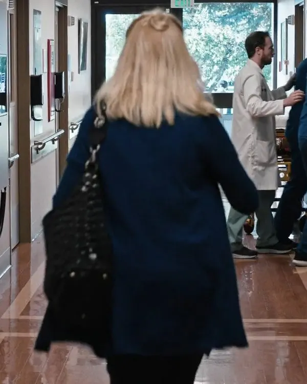 Yellowstone Season 04 Beth Dutton Blue Wool Trench Coat back view