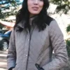 Yellowstone TV-Series Sarah Nguyen Grey Parachute Quilted Jacket front view