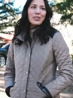 Yellowstone TV-Series Sarah Nguyen Grey Parachute Quilted Jacket front view