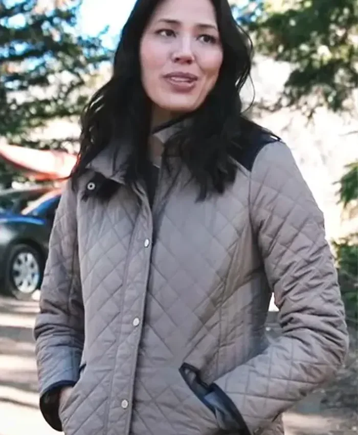 Yellowstone TV-Series Sarah Nguyen Grey Parachute Quilted Jacket front view