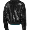 Youth Girl's Philadelphia Eagles Glam Squad Black Sequin Jacket Back