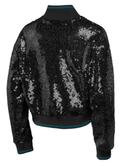 Youth Girl's Philadelphia Eagles Glam Squad Black Sequin Jacket Back