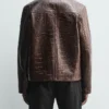 Zara-Crocodile-Style-Brown-Leather-Jacket-Back
