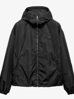 prada black hooded re nylon windbreaker jacket