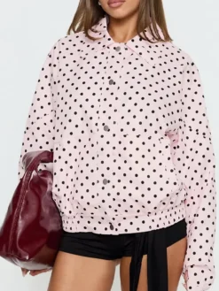 princess polly Pink polka dot jacket