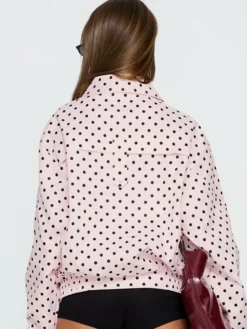 princess polly Pink polka dot jacket back