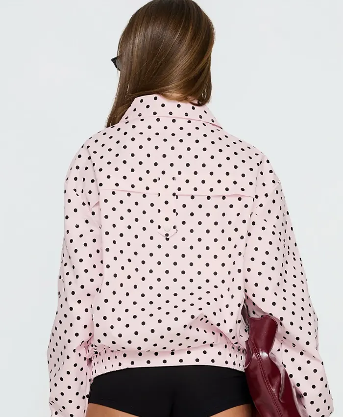 princess polly Pink polka dot jacket back