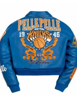 2026 NBA Champions Pelle Pelle x FISLL For The City of Knicks Womens Cropped Jacket