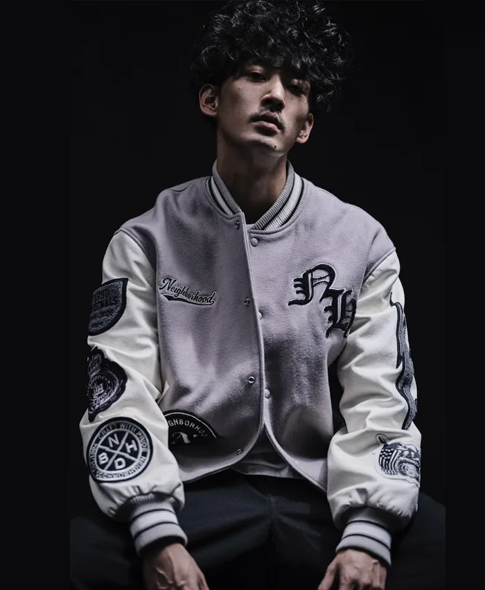 2026 Neighborhood Jeff Hamilton Embroidery and Signature Patchwork Craft Varsity Jacket For Sale
