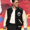 2026-Pro-Football-Halftime-Show-Nick-Jonas-Black-and-Off-White-Varsity-Jacket-Front