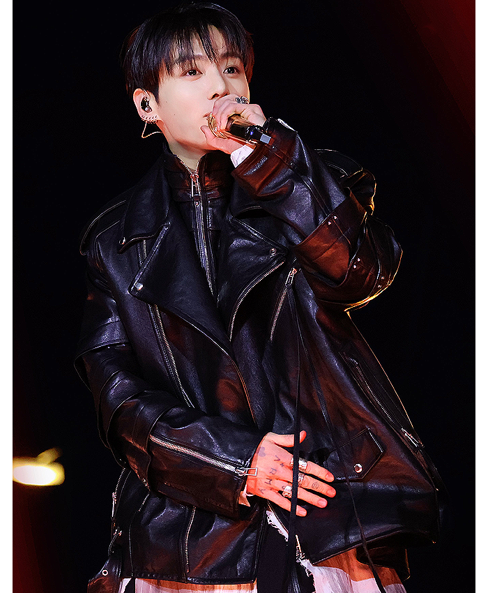 2026-The-Comeback-Live-Arirang-Jeon-Jungkook-Oversized-Black-Leather-Biker-Jacket-Front
