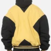 73 Studios x Marvel X-Men Halloween Yellow And Black Cotton Hooded Bomber Jacket back view