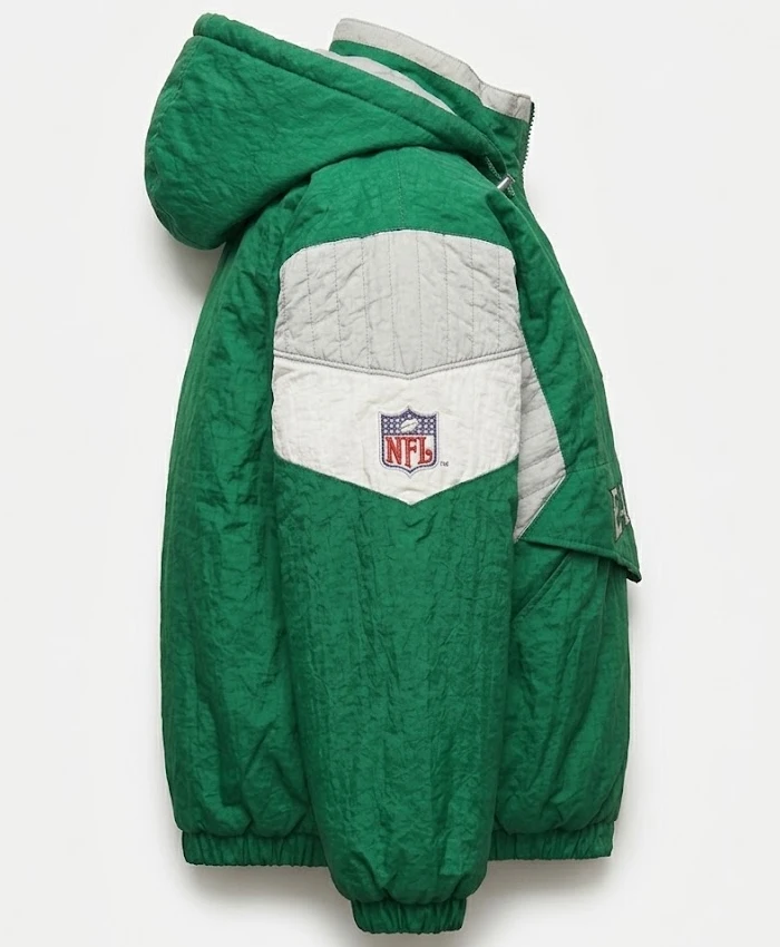 Philadelphia Eagles vintage green anorak jacket with half-zip closure