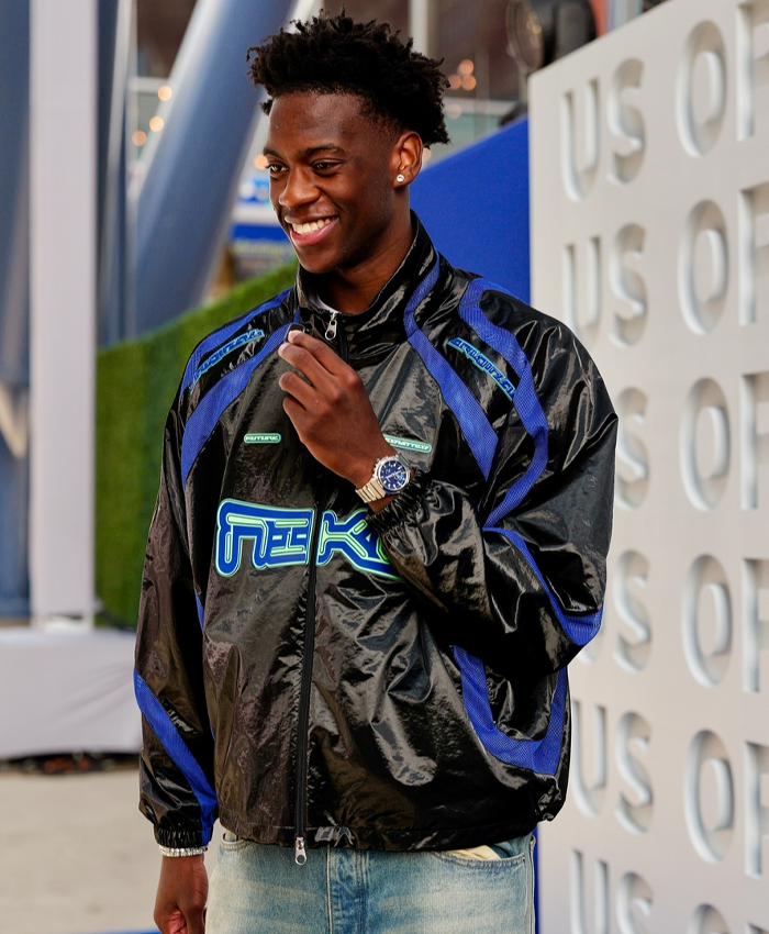 AJ Dybantsa US Open Black Shiny Track Jacket