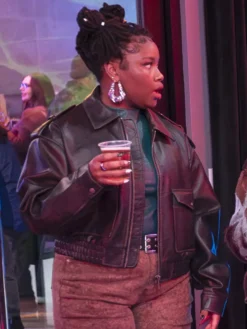Abbott-Elementary-S04-Courtney-Taylor-Black-Leather-Jacket-Side