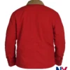 Abercrombie Canvas Fireman Clasp Cotton Red Corduroy Collar Jacket back view