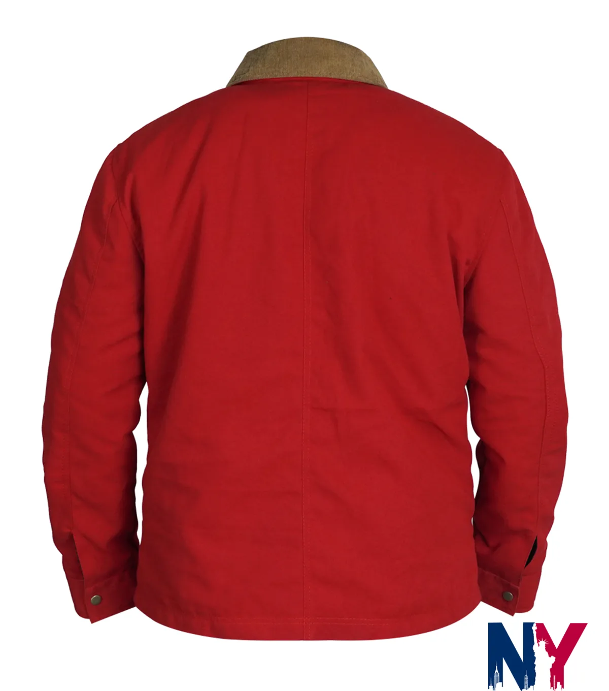 Abercrombie Canvas Fireman Clasp Cotton Red Corduroy Collar Jacket back view