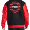 Adidas Football Club Bayern Munich 24-25 Black And Red Varsity Jacket back view