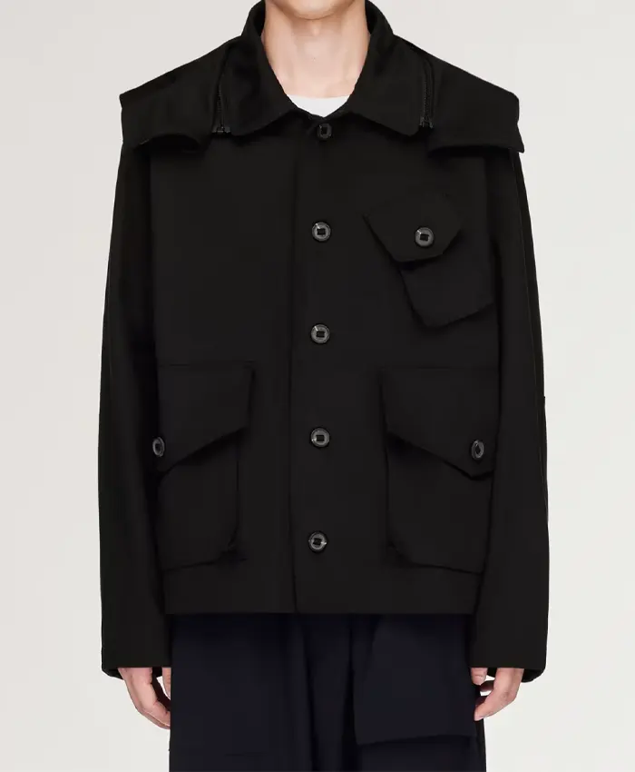 Adidas Men's Y-3 Twill Hooded Blouson Jacket In Black
