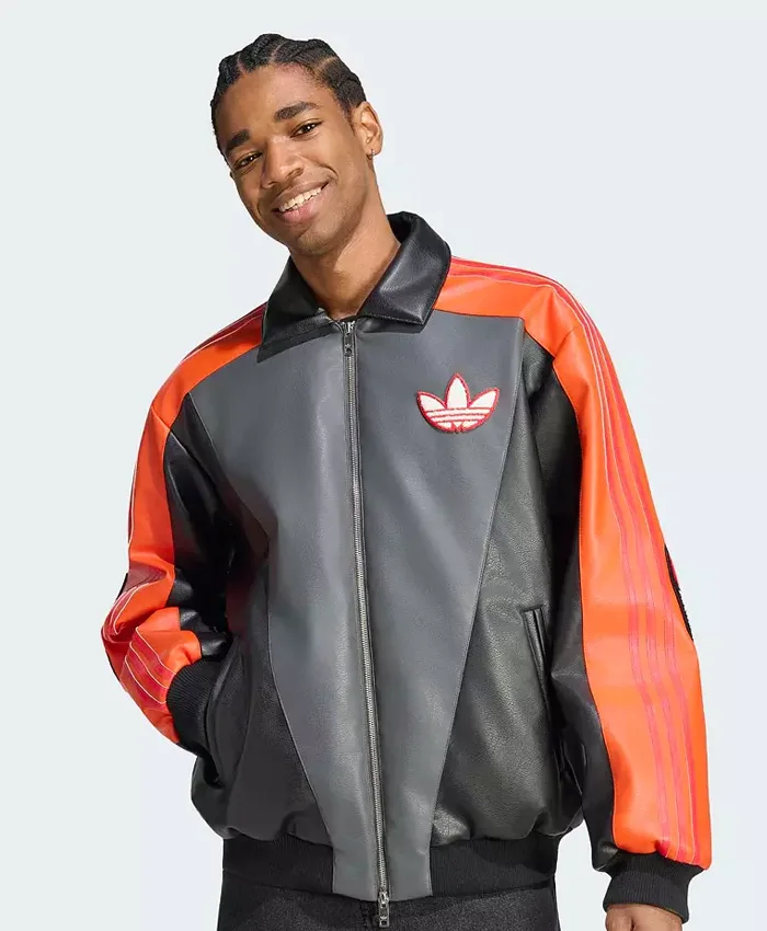 Adidas Pokémon 8 Ball Leather Bomber Jacket Front view