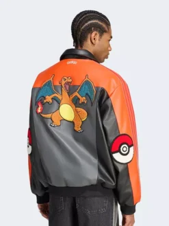 Adidas Pokémon 8 Ball Leather Jacket Back view