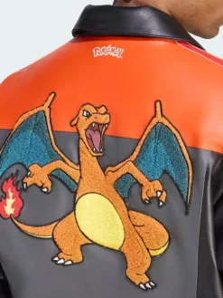 Adidas Pokémon 8 Ball Leather Jacket Close up