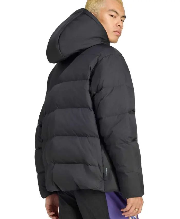 Adidas Real Madrid EQT Black Puffer Hooded Jacket Back