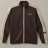 Adidas x Tim Hortons Men's Tricot Brown Fleece Track Top Jacket front view