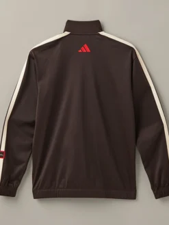 Adidas x Tim Hortons Men's Tricot Brown Top Fleece Track Jacket back view