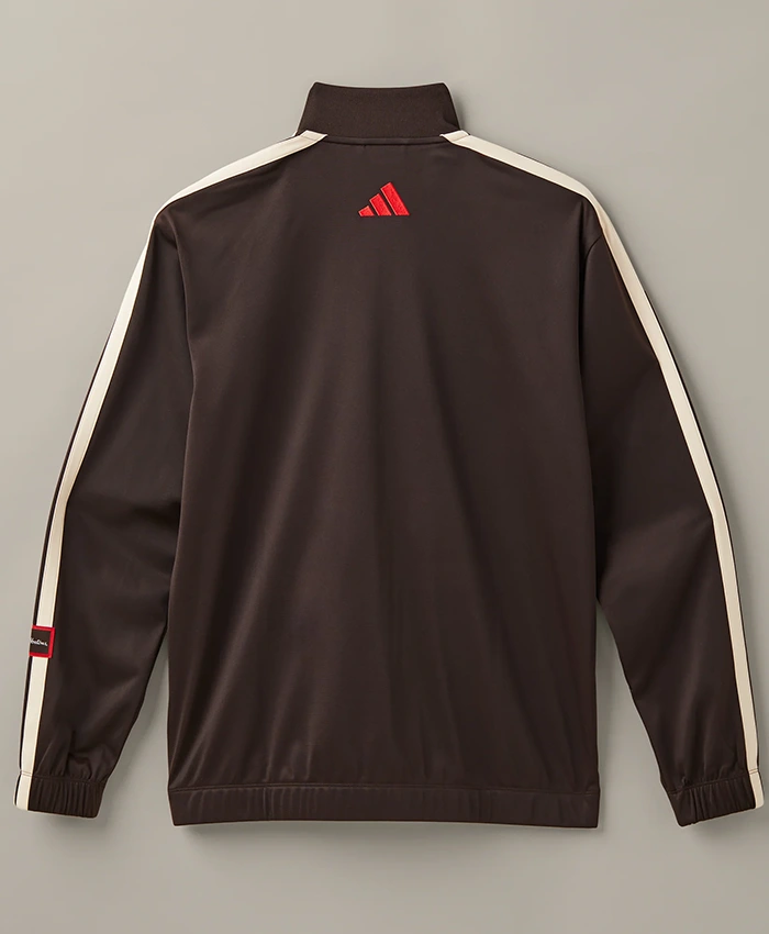 Adidas x Tim Hortons Men's Tricot Brown Top Fleece Track Jacket back view
