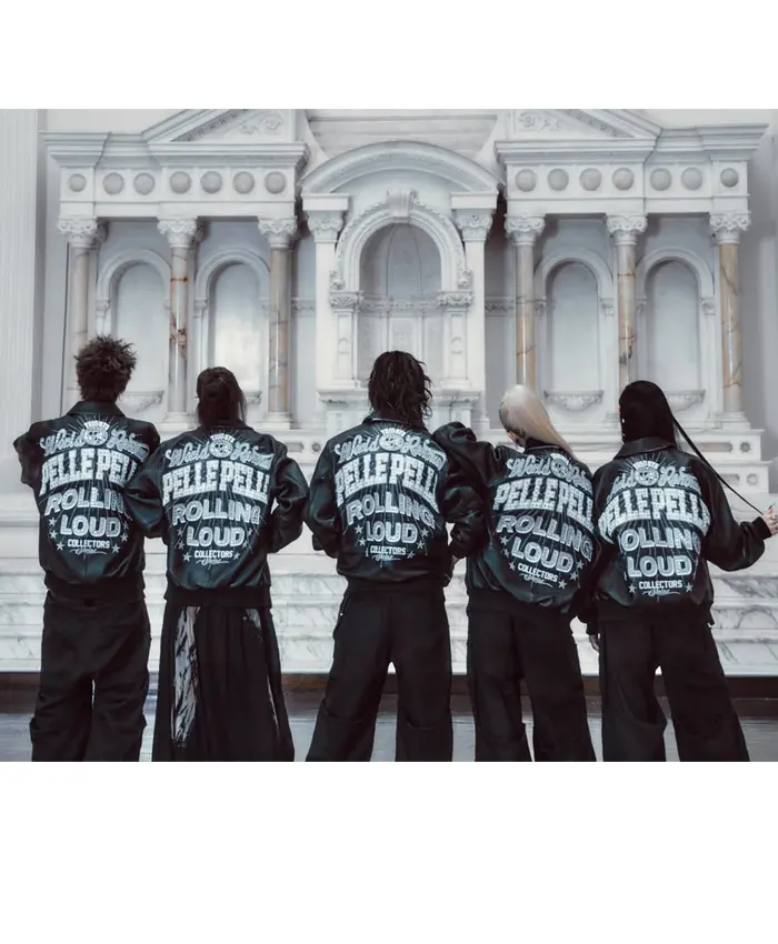 Allday Project Rolling Loud x Pelle Pelle Black Leather Jacket