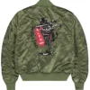 Alpha Industries MA-1 Black Devils Sage Satin Green Giubbotto Bomber Jacket back view
