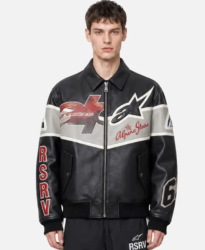 Alpinestars RSRV Bomber Varsity Leather Jacket