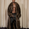 Alton Vivet Kai Cenat Fashion Show Fur Long Trench Overcoat For Sale