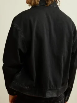 American Eagle x Lamine Yamal Black Cropped Cotton Workwear Jacket back view