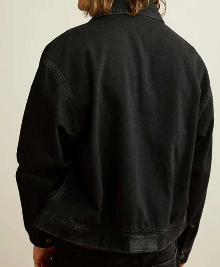 American Eagle x Lamine Yamal Black Cropped Cotton Workwear Jacket back view