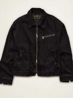 American Eagle x Lamine Yamal Black Cropped Cotton Workwear Jacket front view