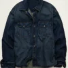 American Eagle x Lamine Yamal Blue Cotton Denim Overshirt Jacket front view