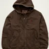 American Eagle x Lamine Yamal Brown Cotton Denim Hooded Jacket front view