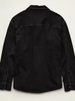 American Eagle x Lamine Yamal Cotton Denim Black Overshirt Jacket back view